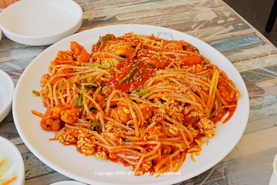 식사를 마친 신성아구찜 아산점 상차림