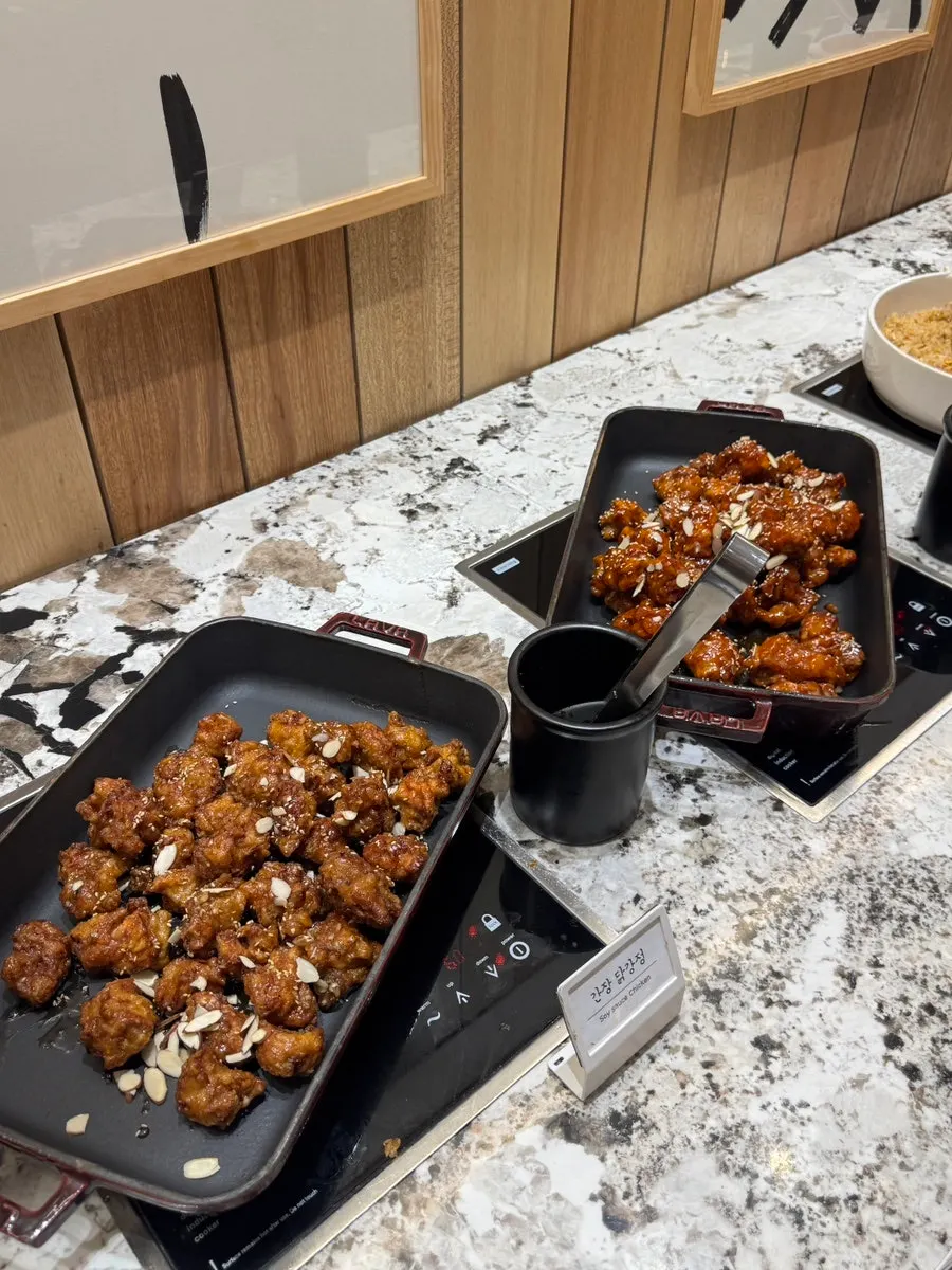 LA galbi and hamburger steak