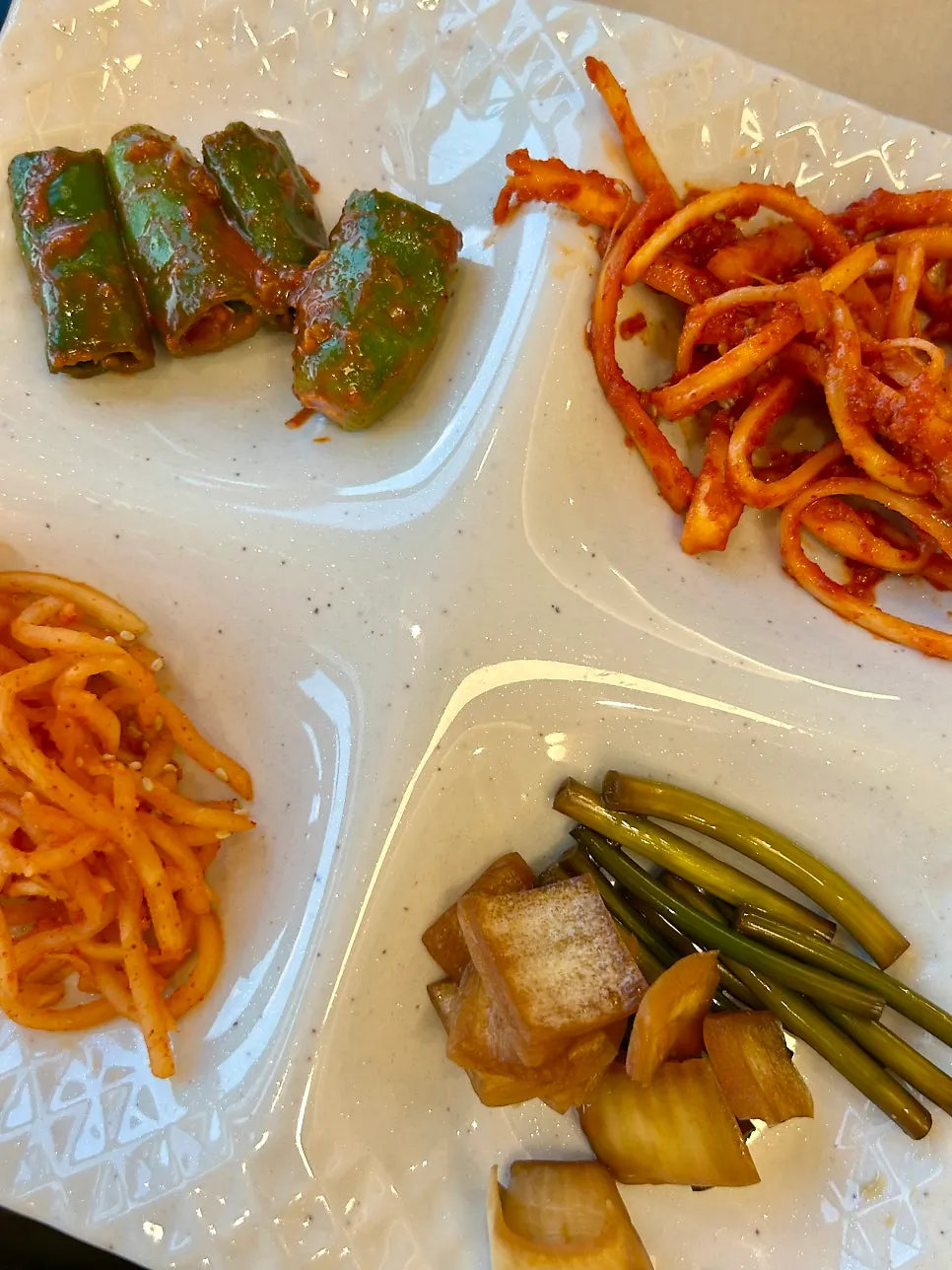 Generously plated self-bar side dishes