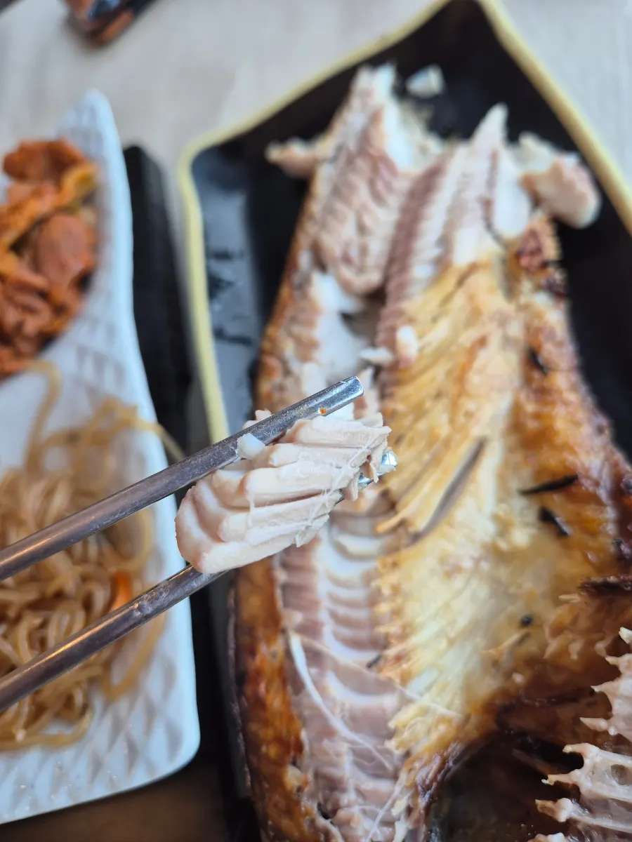 Cross-section of the atka mackerel showing moist flesh