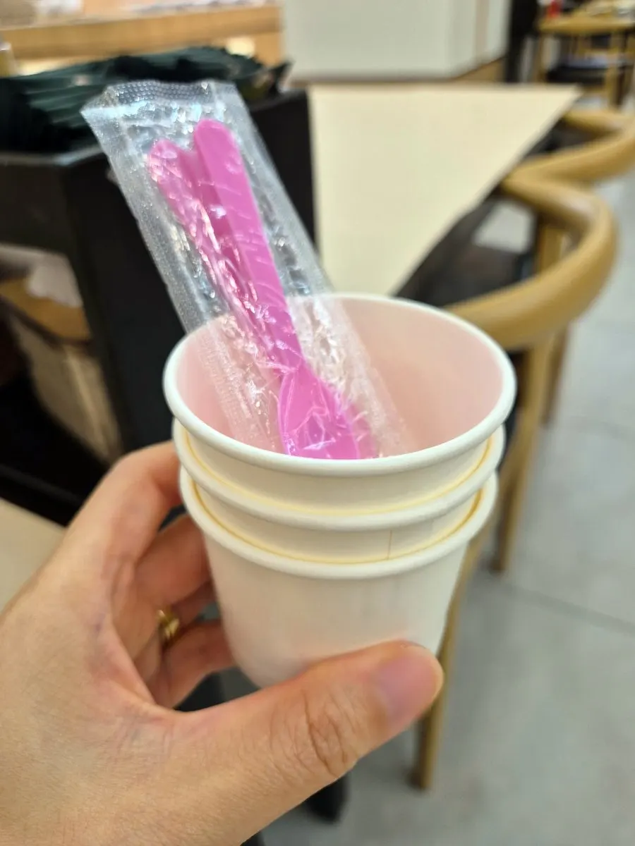 Ice cream cup and spoon received from the review event
