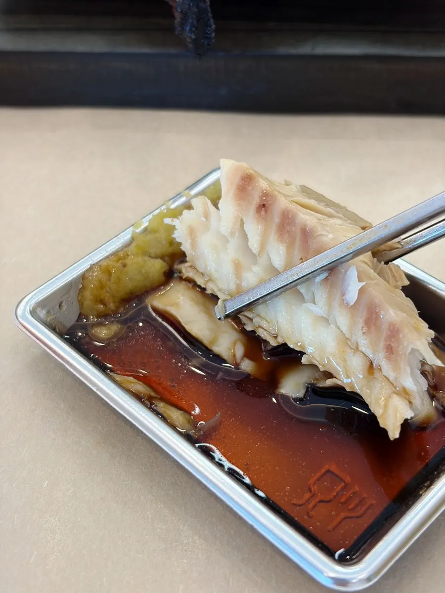 Moist atka mackerel flesh laid over rice