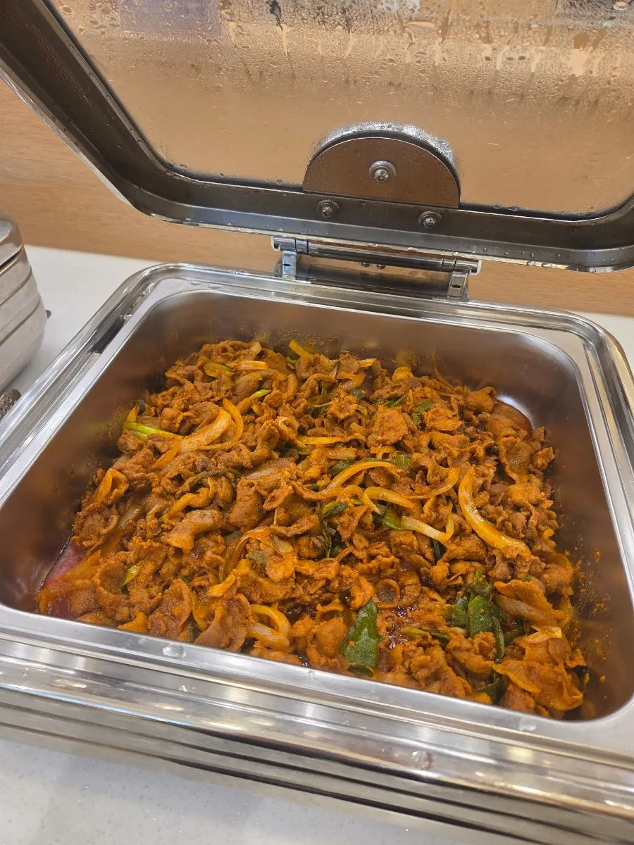 Japchae and rolled omelet Korean side dishes