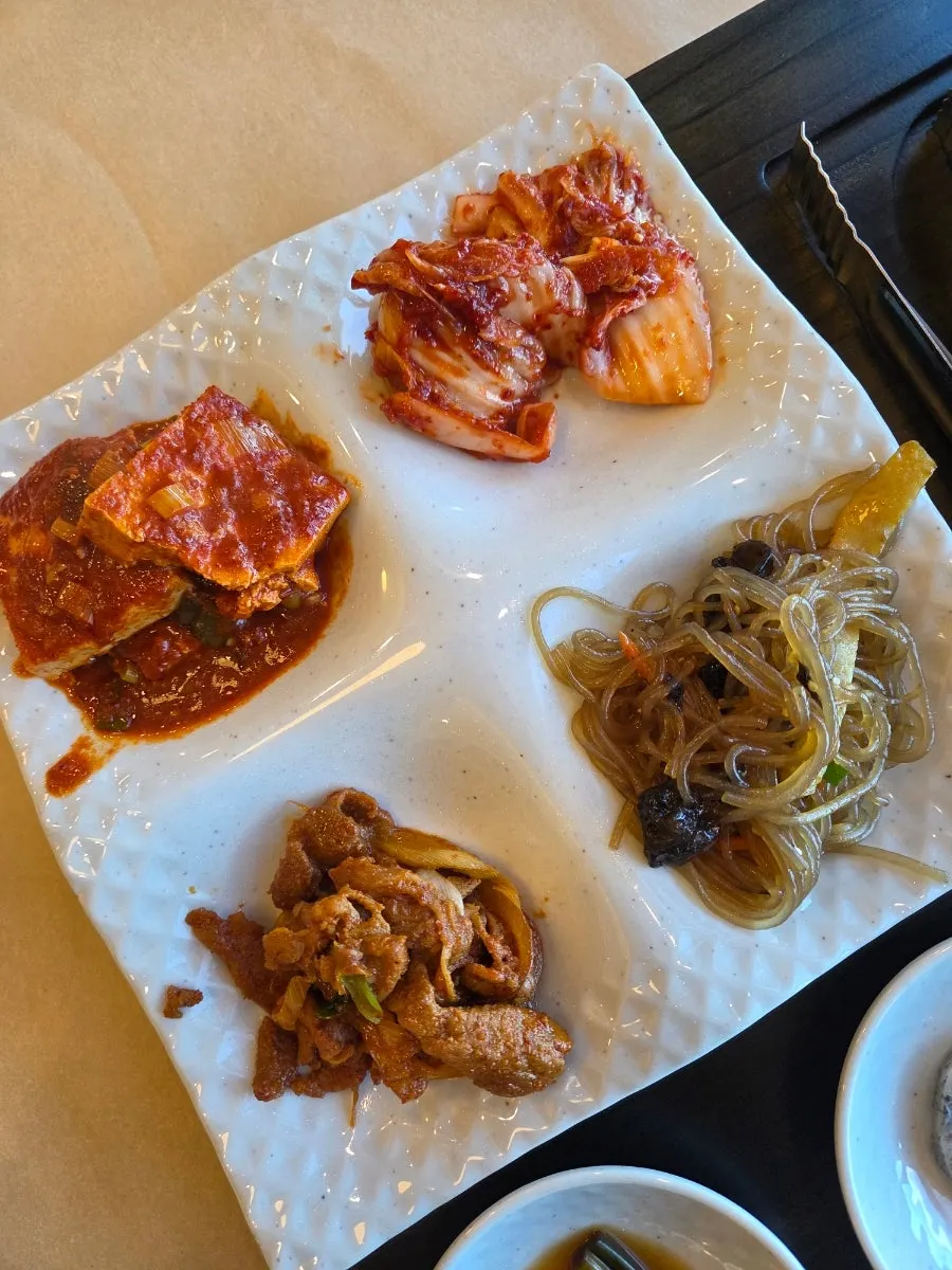 Braised tofu and Korean meal side dishes