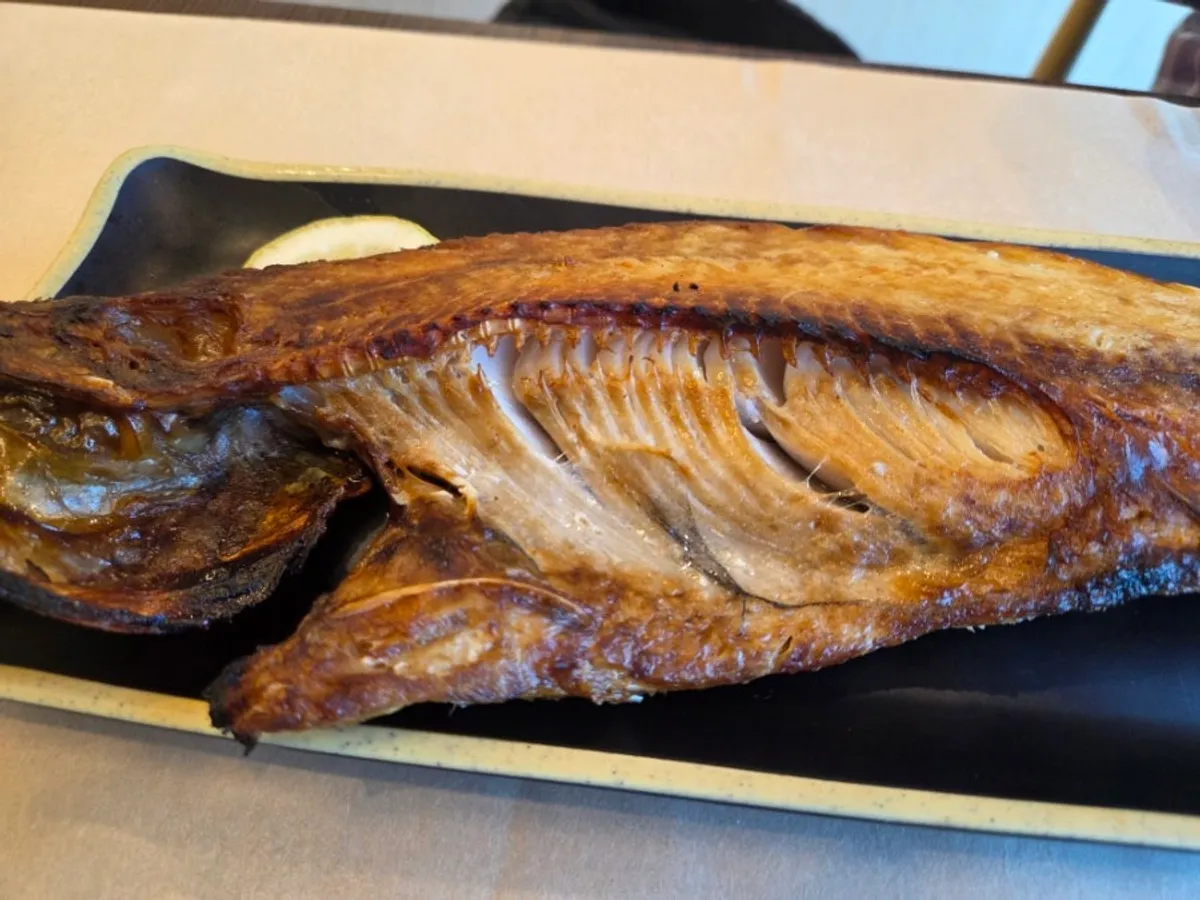 Stone-oven grilled fish and a Korean meal spread