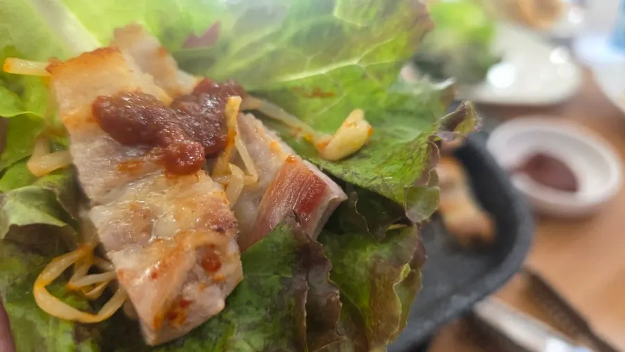 Additional order of grilled samgyeopsal