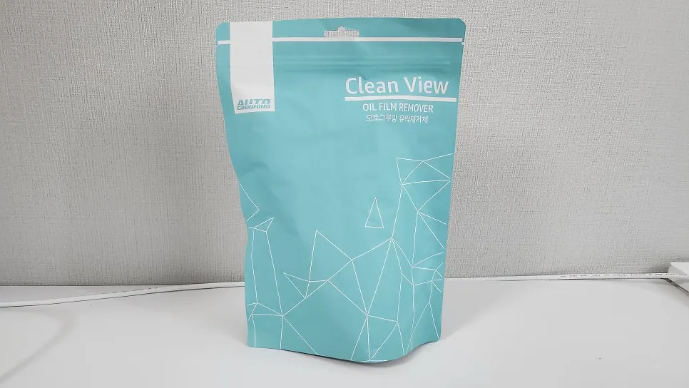 Glass film remover tried on shower glass