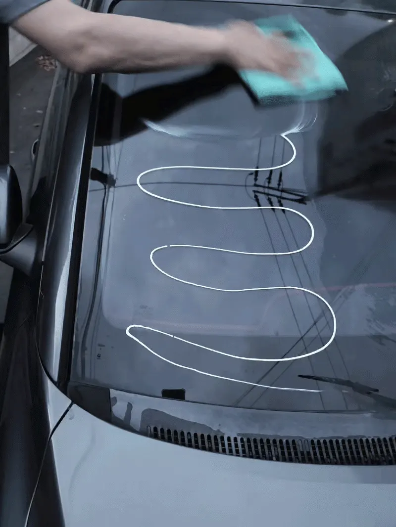 Car windshield oil-film removal using Clean View