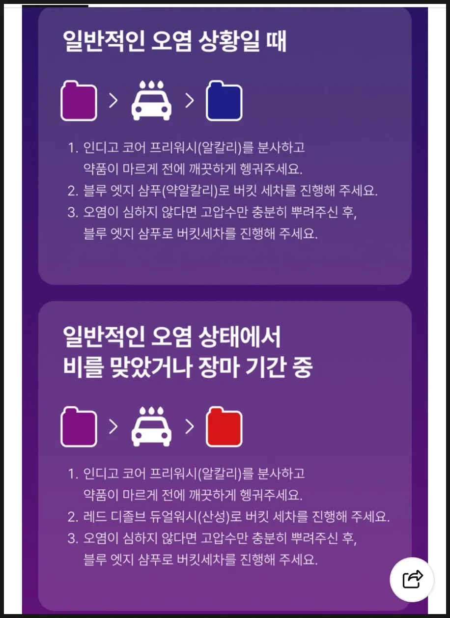 세차에 준비한 인디고 코어 프리워시