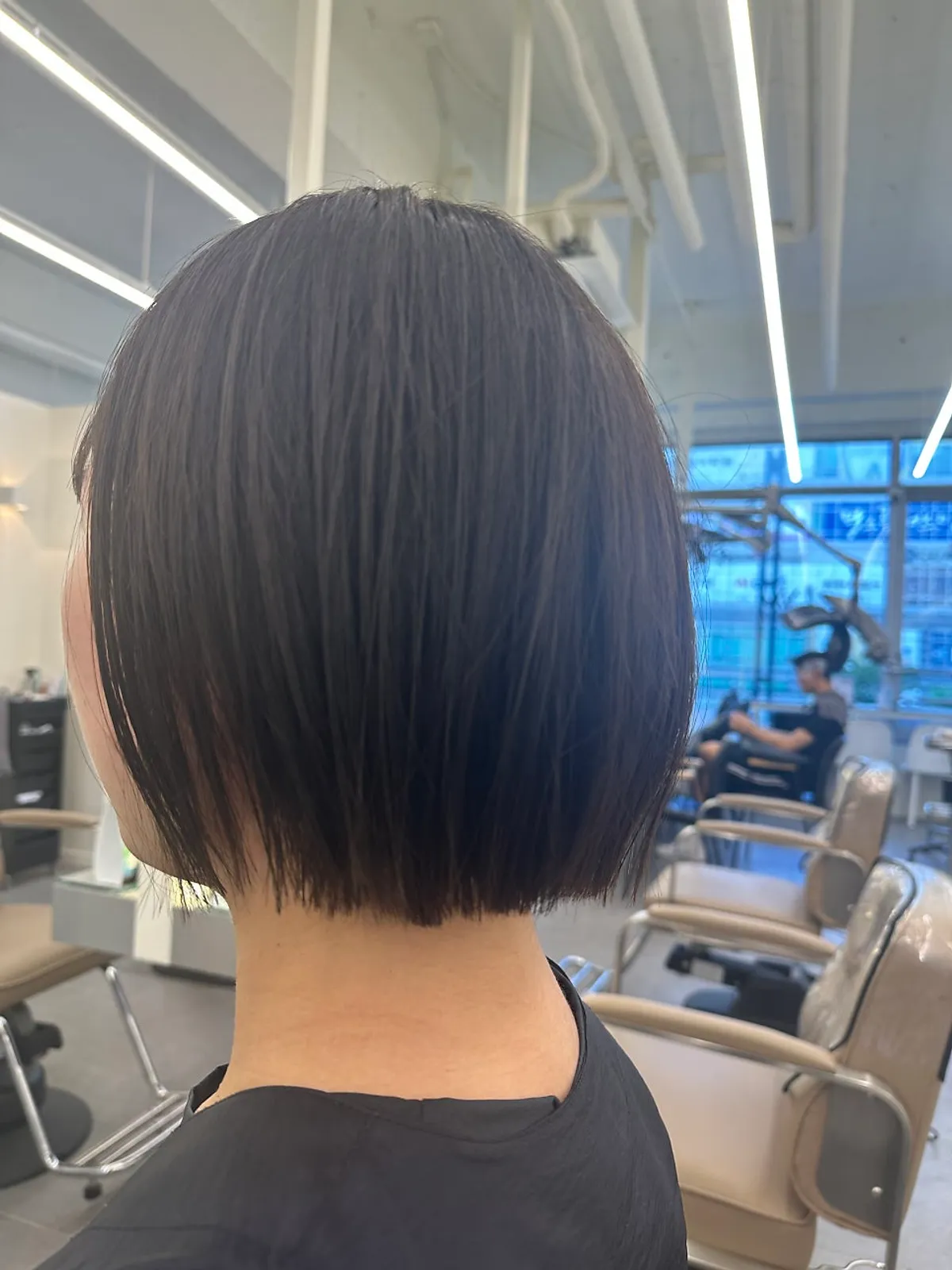 Finished tassel-cut-style bob after the perm