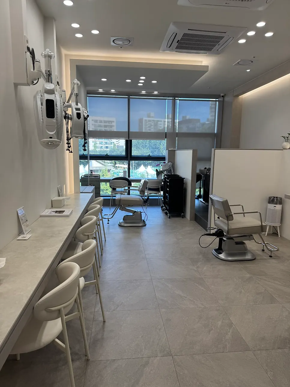 Neatly arranged interior of the hair salon