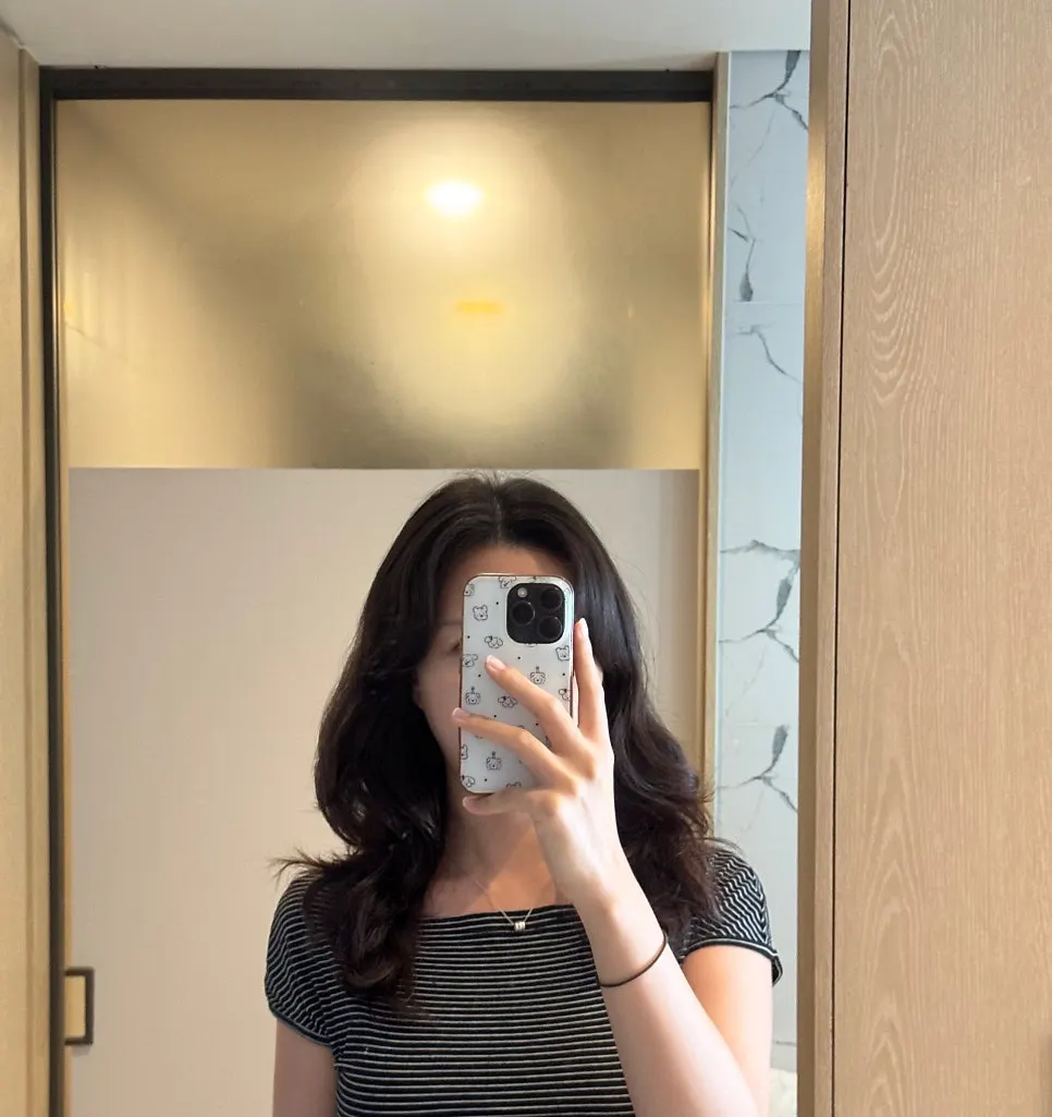 Half-up style the day after the treatment