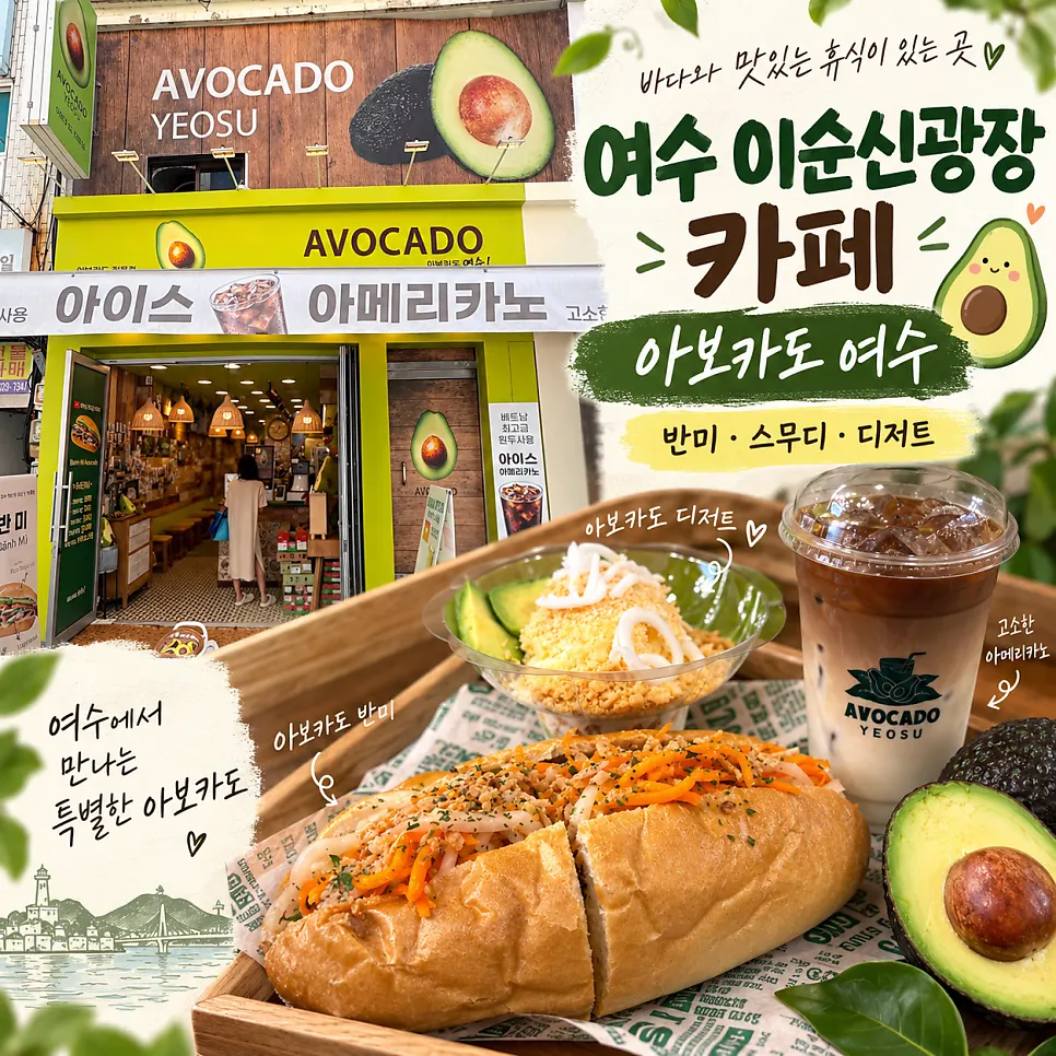Corner of the store decorated with avocado characters