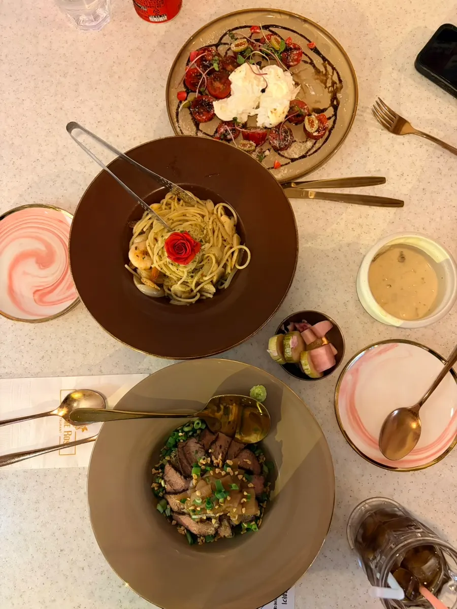 Brunch spread ordered at Awesome Rose