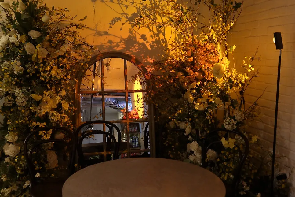 A studio-like photo zone corner