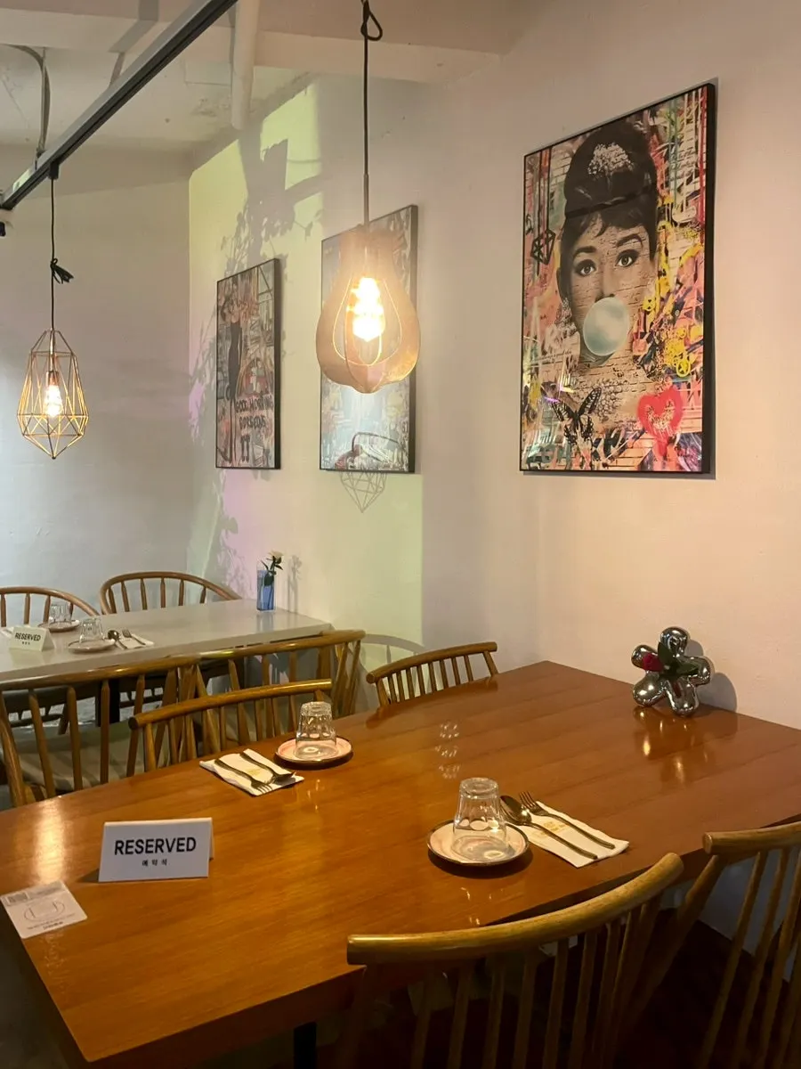 Table setting for two at Awesome Rose
