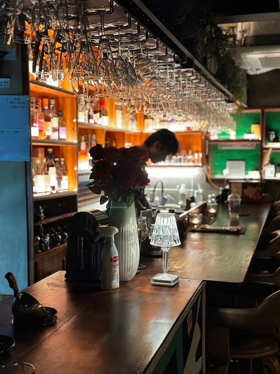Bar seating area at B421