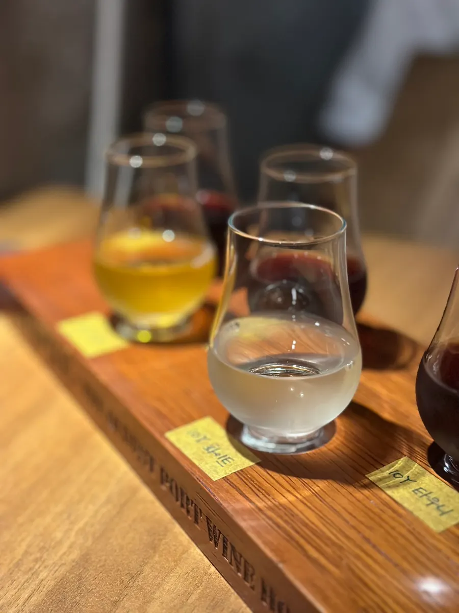 Glasses of Kopke Ruby and 10y port wine