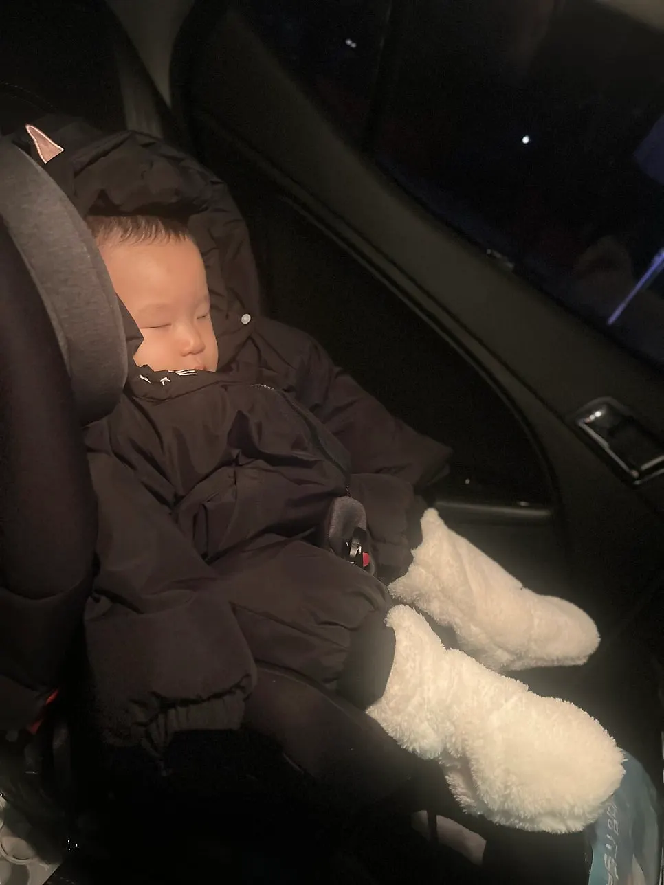 Baby winter foot warmers worn every day
