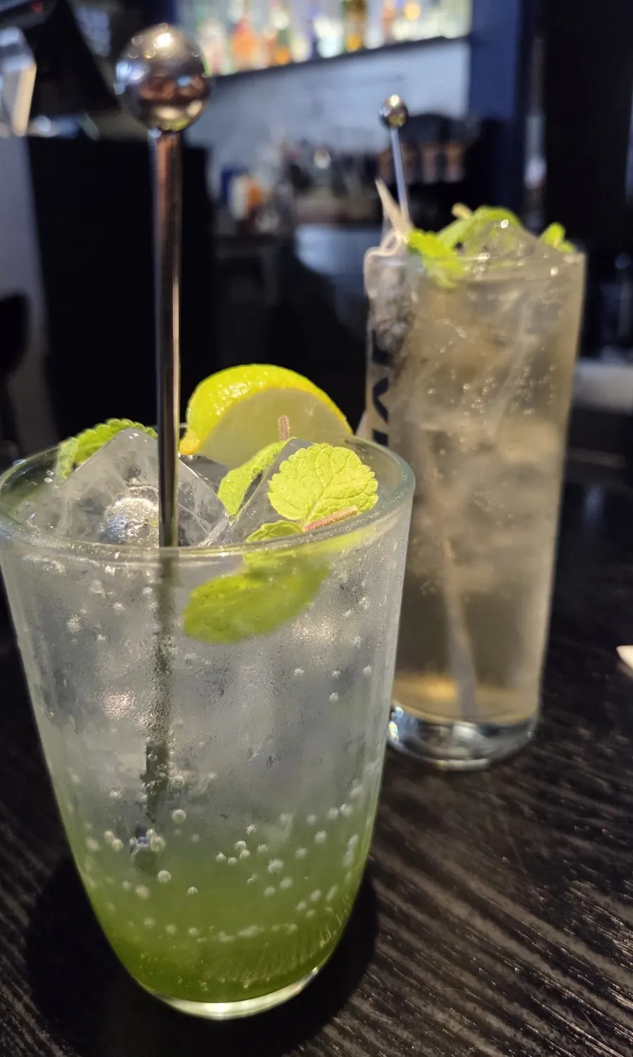 Wednesday Apple Mint Tea highball and non-alcoholic Mohigreen