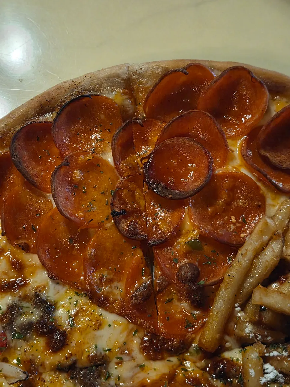 Pepperoni Shotgun piled high with pepperoni