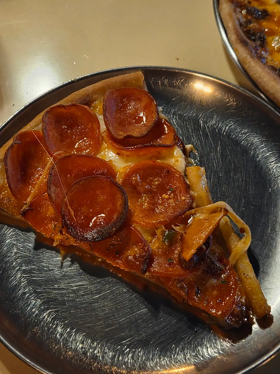 Close-up of a Pepperoni Shotgun slice