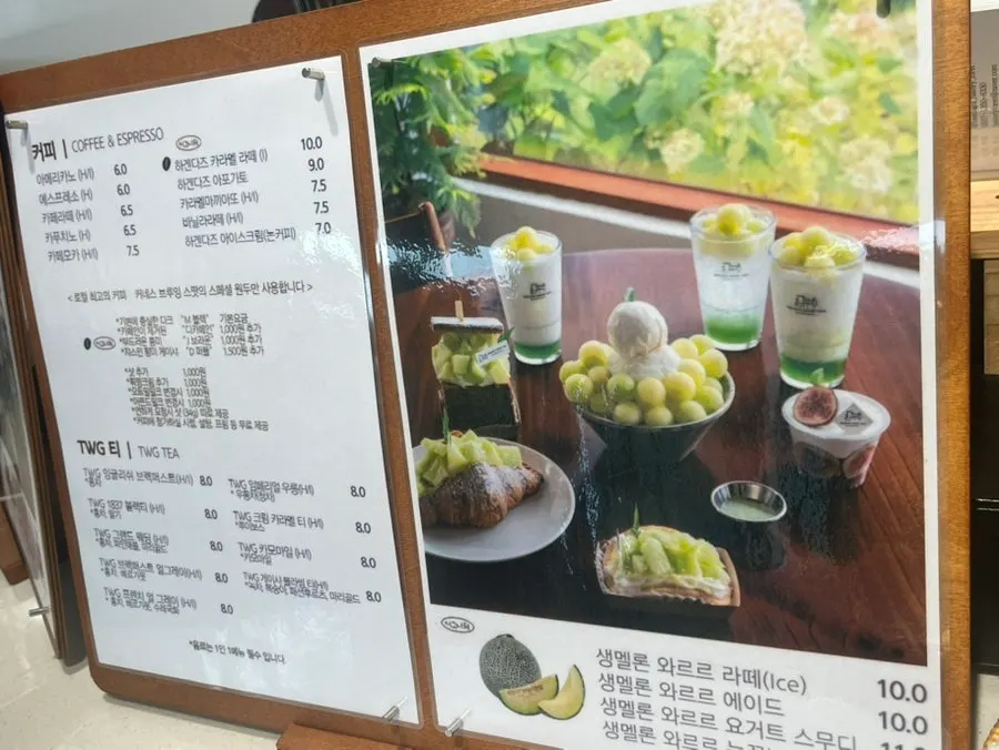 꽃과 나무가 어우러진 카페 앞마당 정원