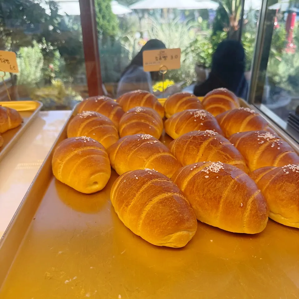 Breads displayed in the bakery case