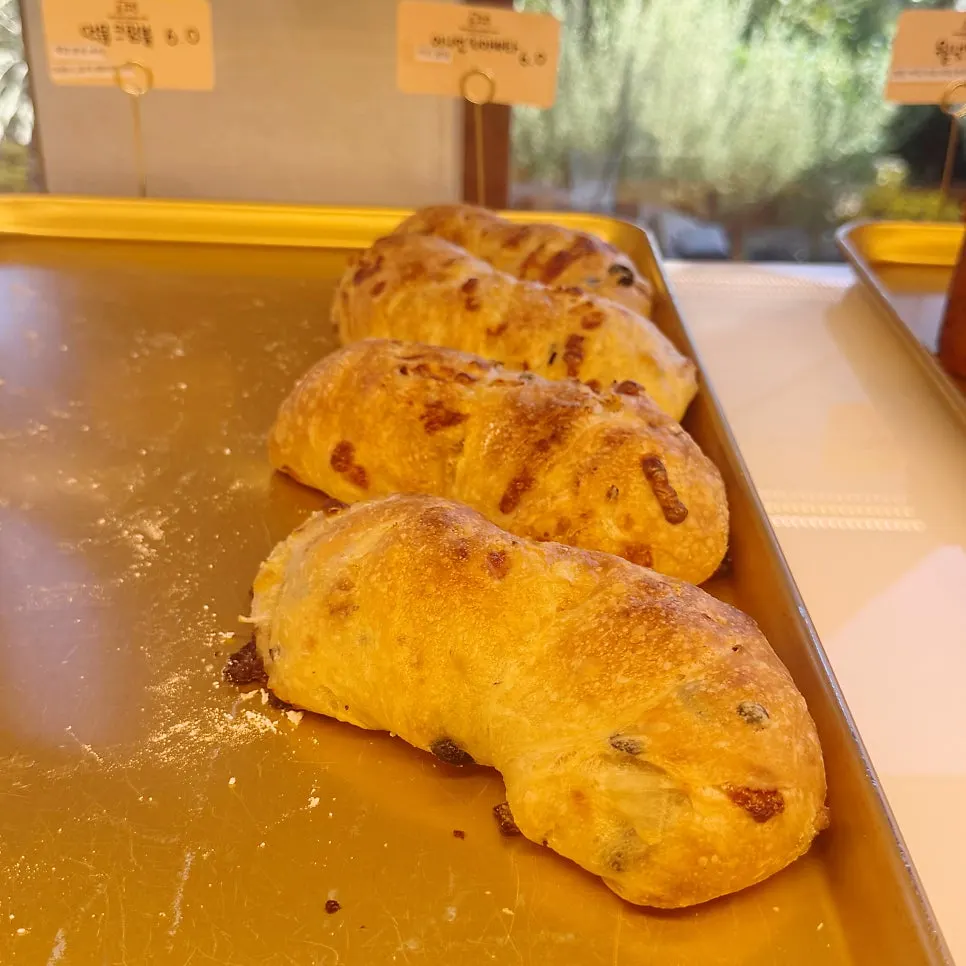 Bakery counter with meal breads on display