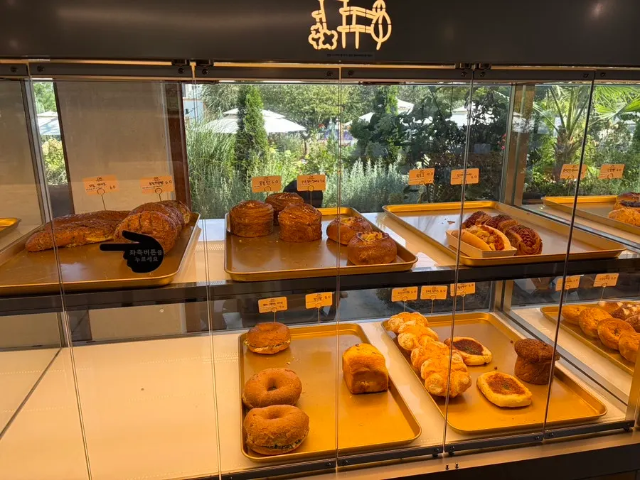 Cake showcase with desserts on display
