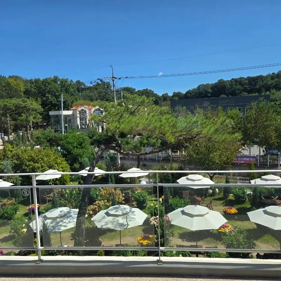 Rooftop with benches and an open view of nature