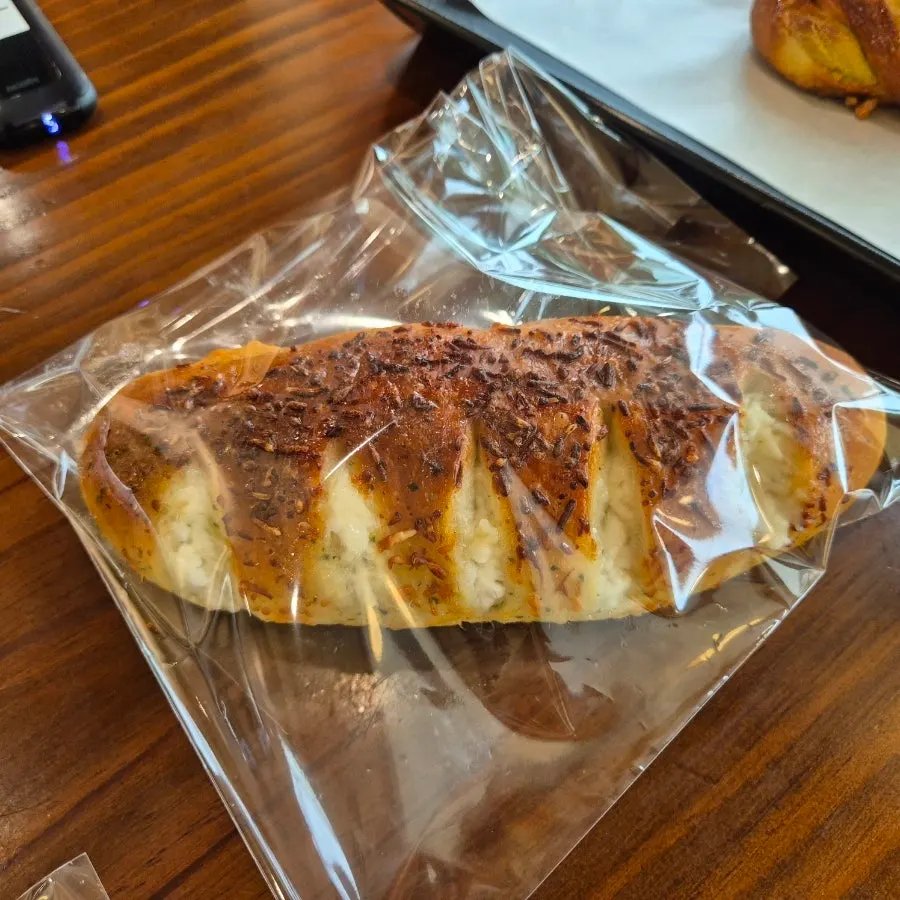 Salt bread packaged to take home