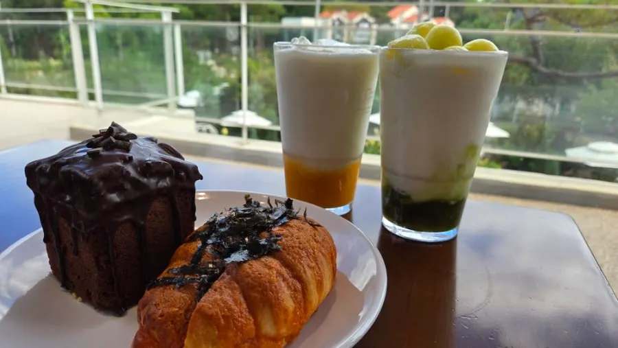 Fresh melon yogurt smoothie and mango yogurt smoothie