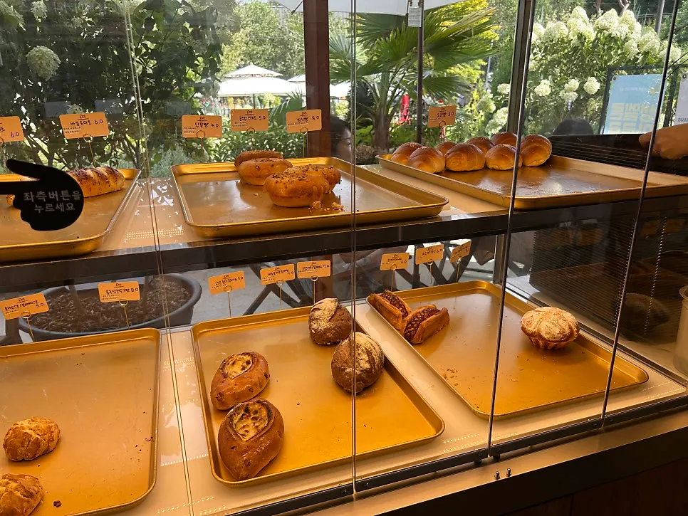 Bakery corner filled with bread on display