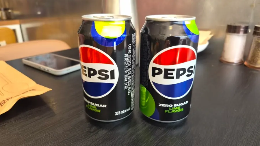 세트에 포함된 펩시 제로슈가 음료