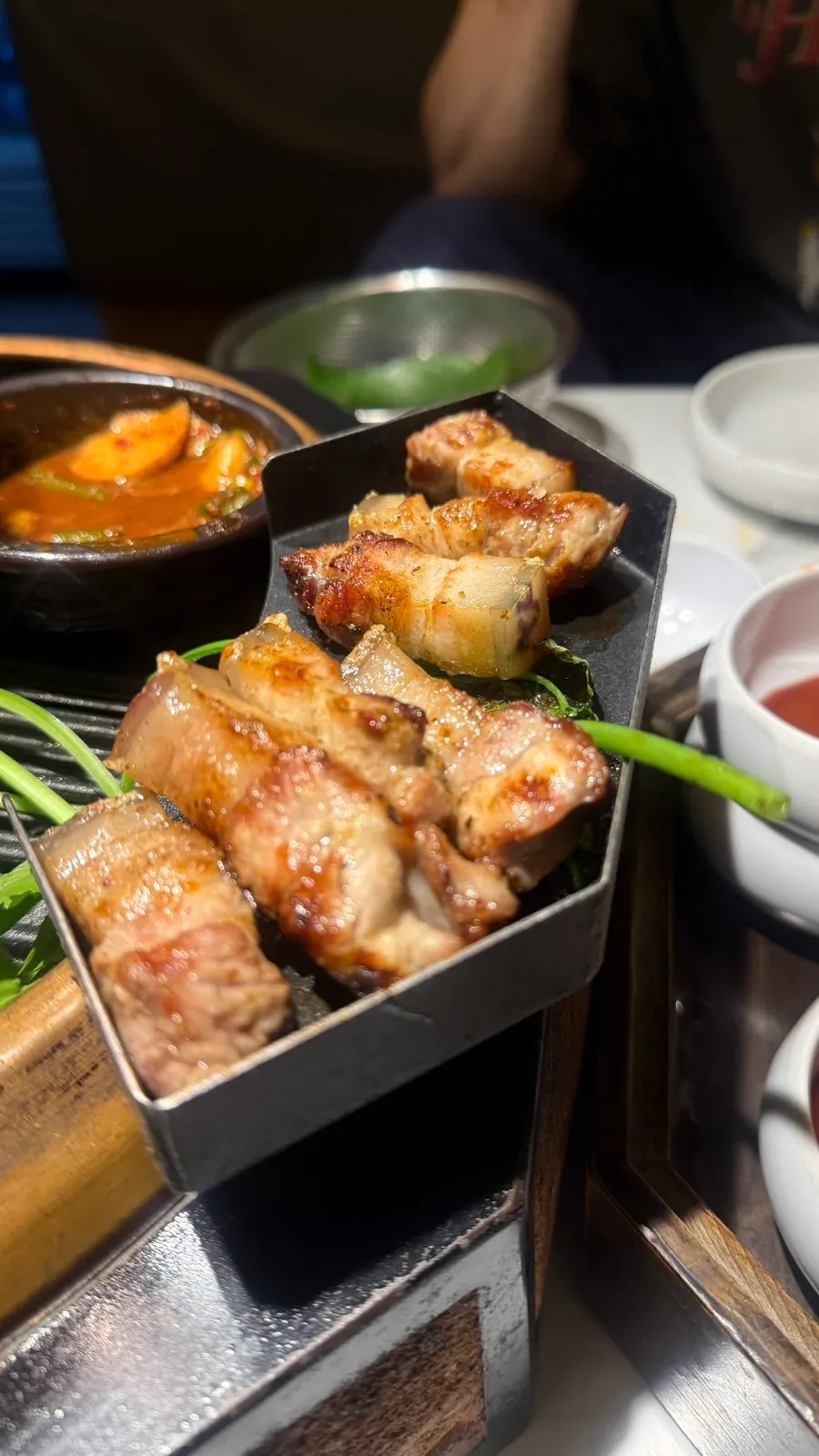 Golden-brown cross-aged pork belly