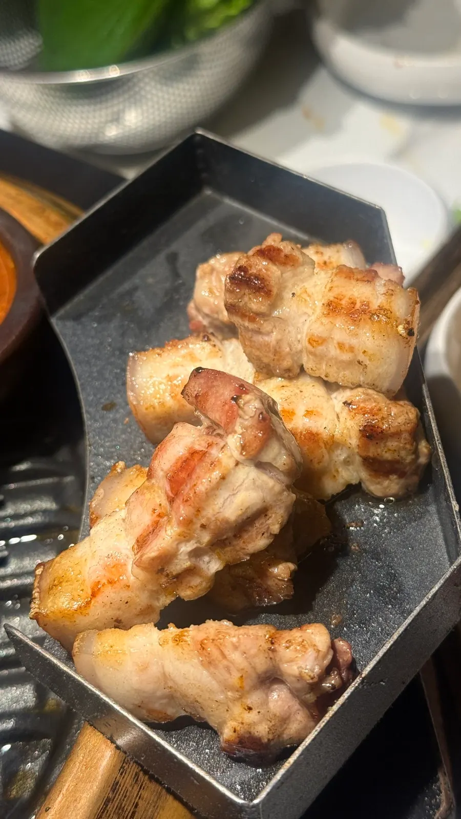 Juicy pork belly texture