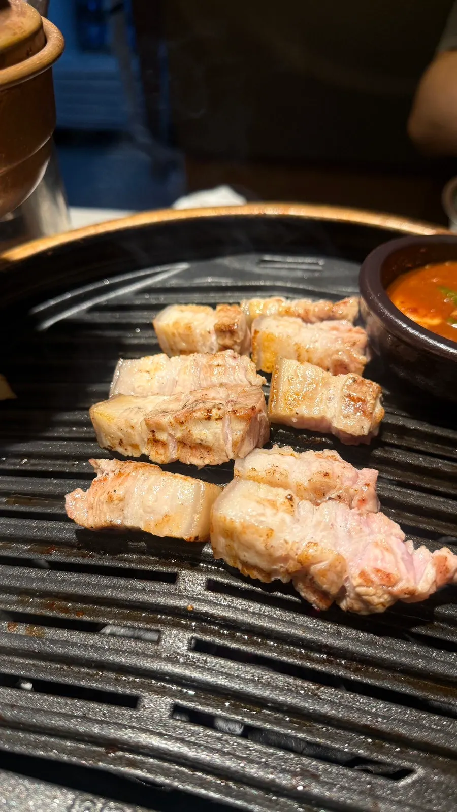 Finishing a meal at Hamdon Baegot