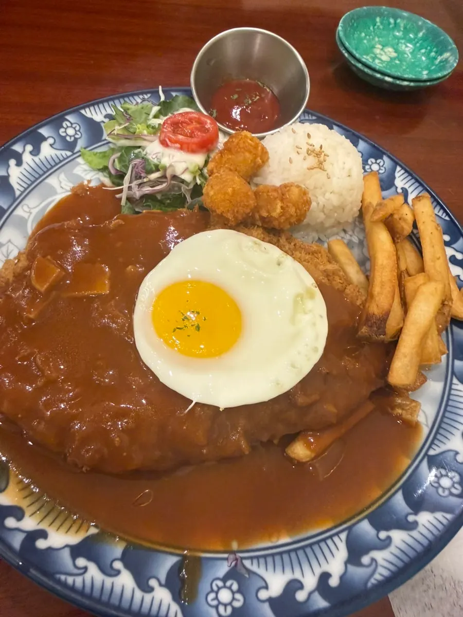 Thick double handmade hamburg steak