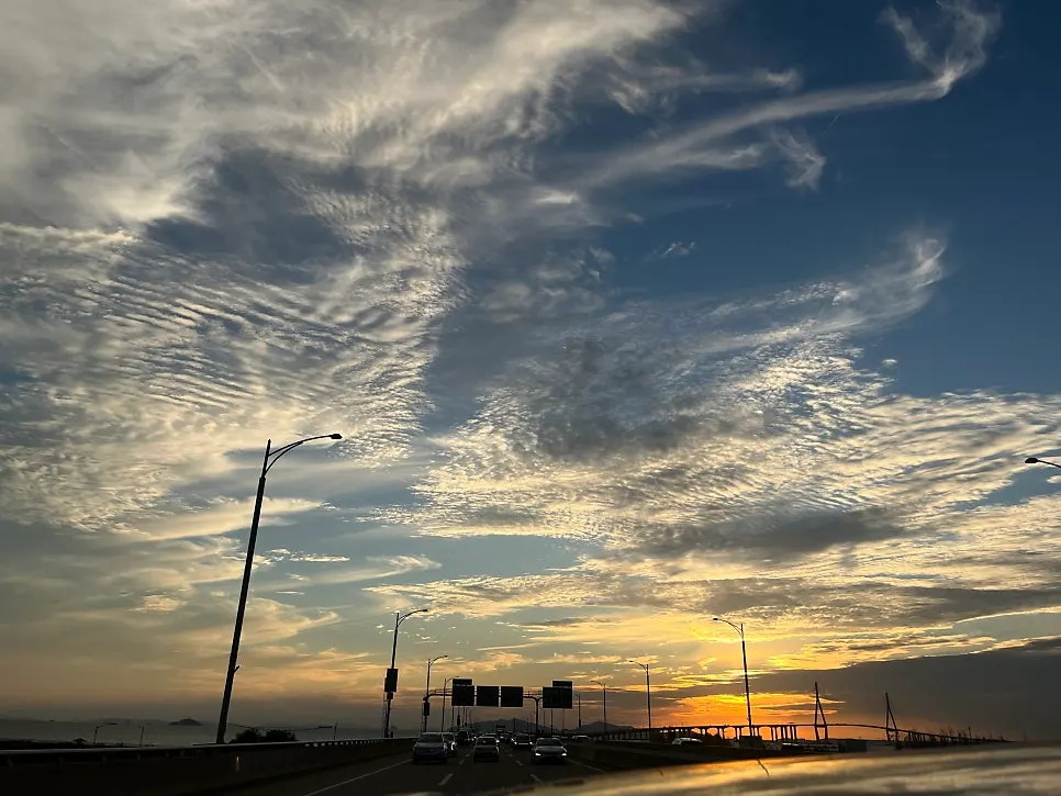 The West Sea and sunset scenery