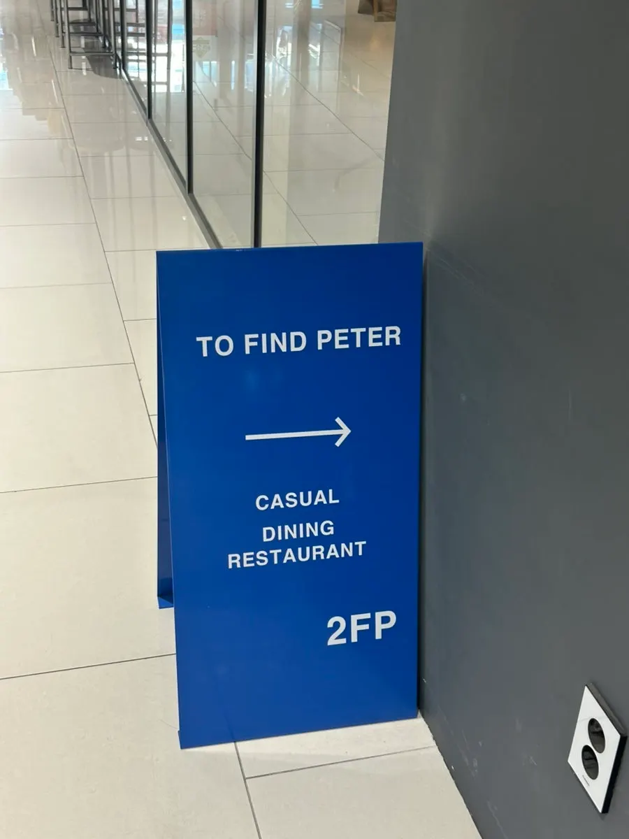 Vertical shot of the entrance to Two Find Peter Baegot Branch