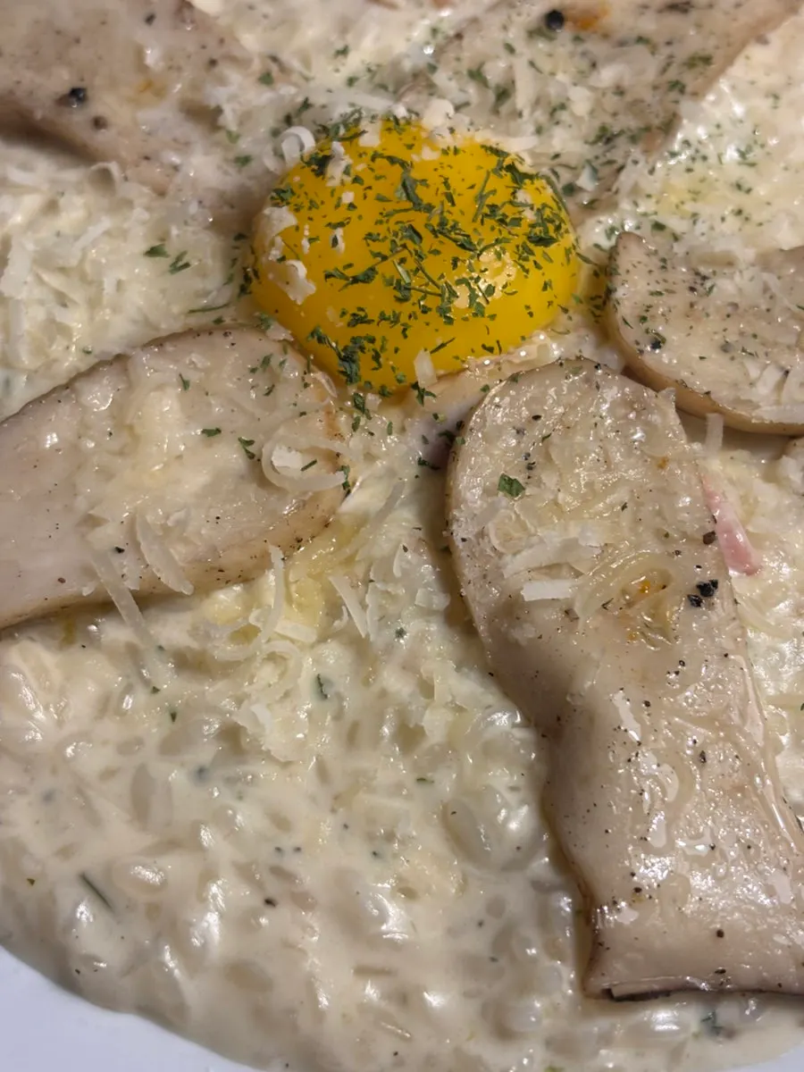 Gorgonzola mushroom cream risotto