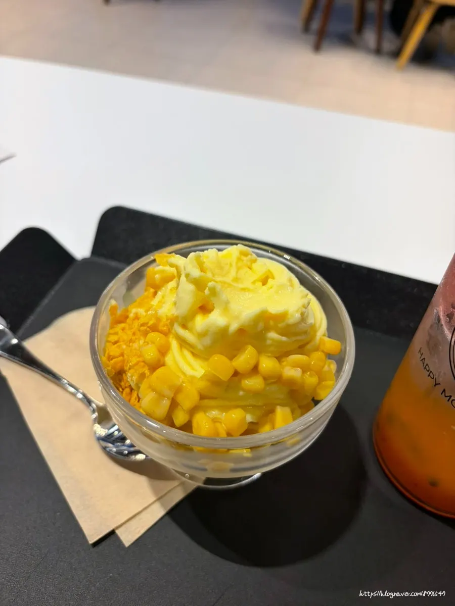 Signature oksigi corn ice cream at Baegya Coffee