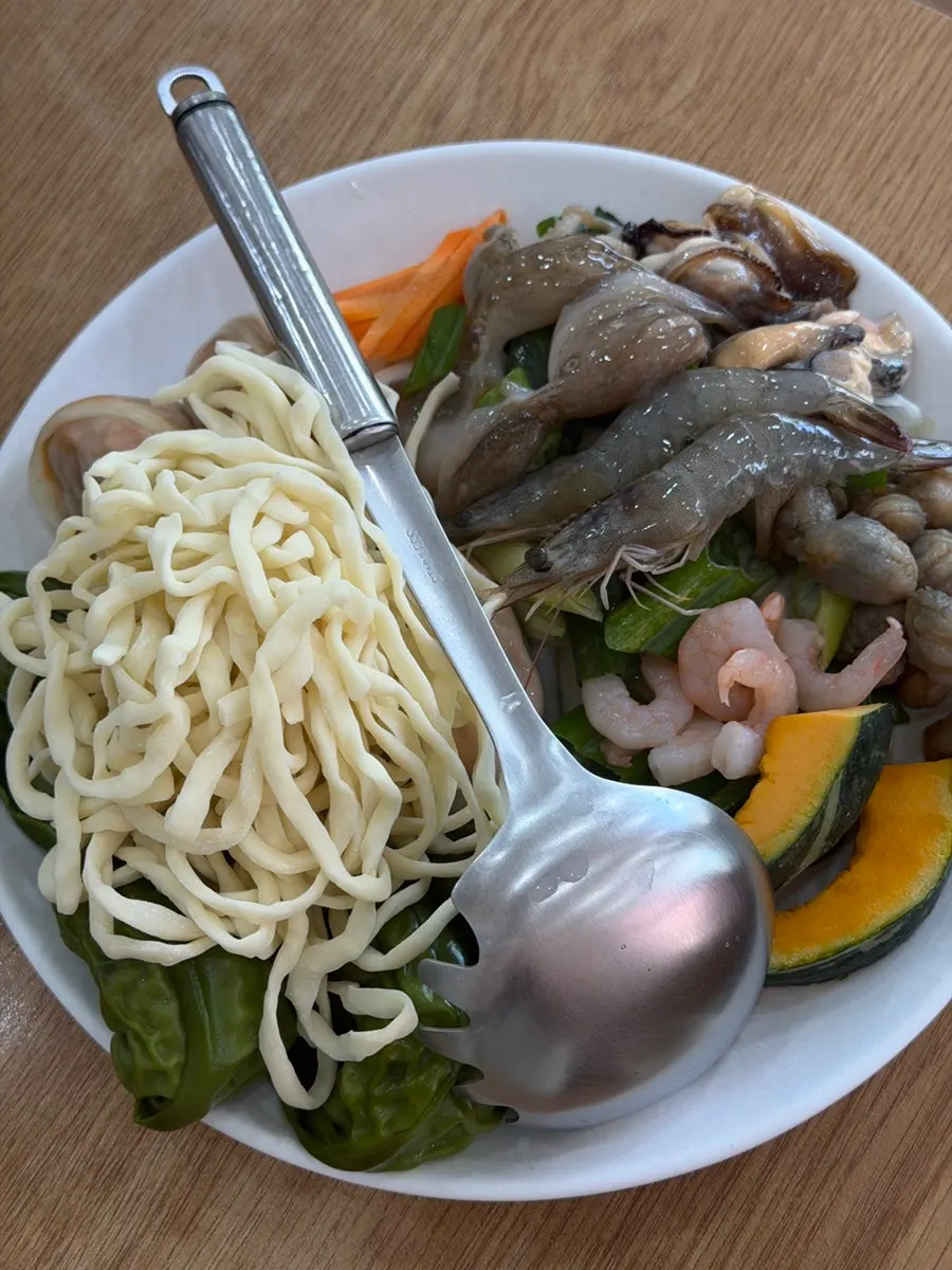 A spoonful of mixed barley rice