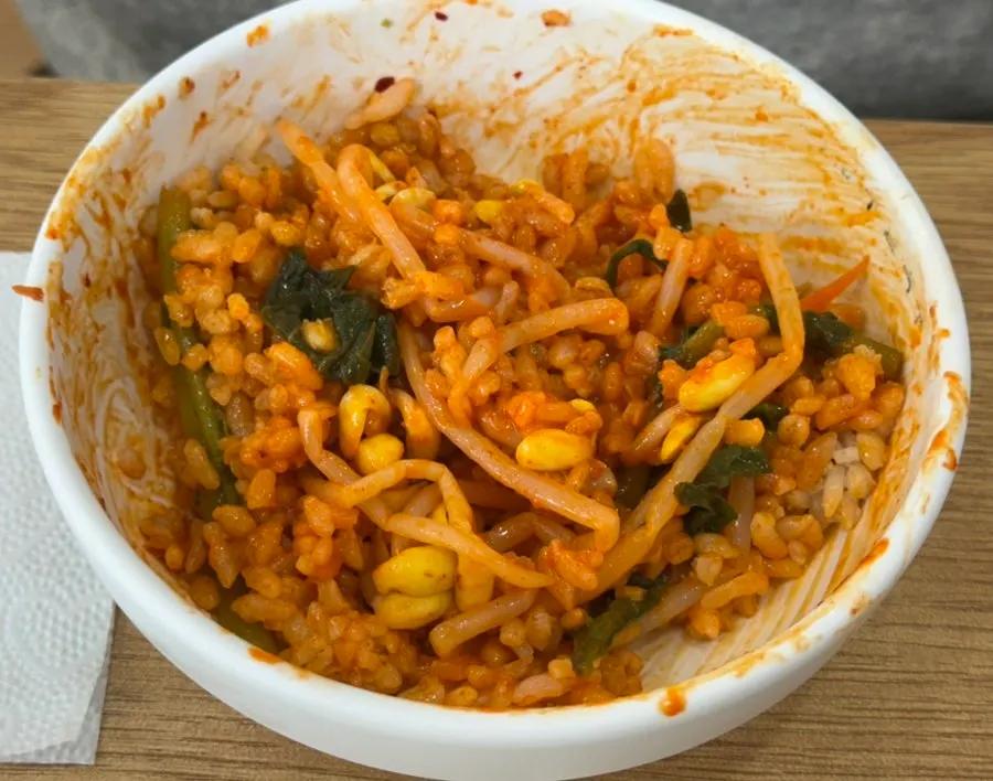 Barley rice and hot pot ingredients set on the table