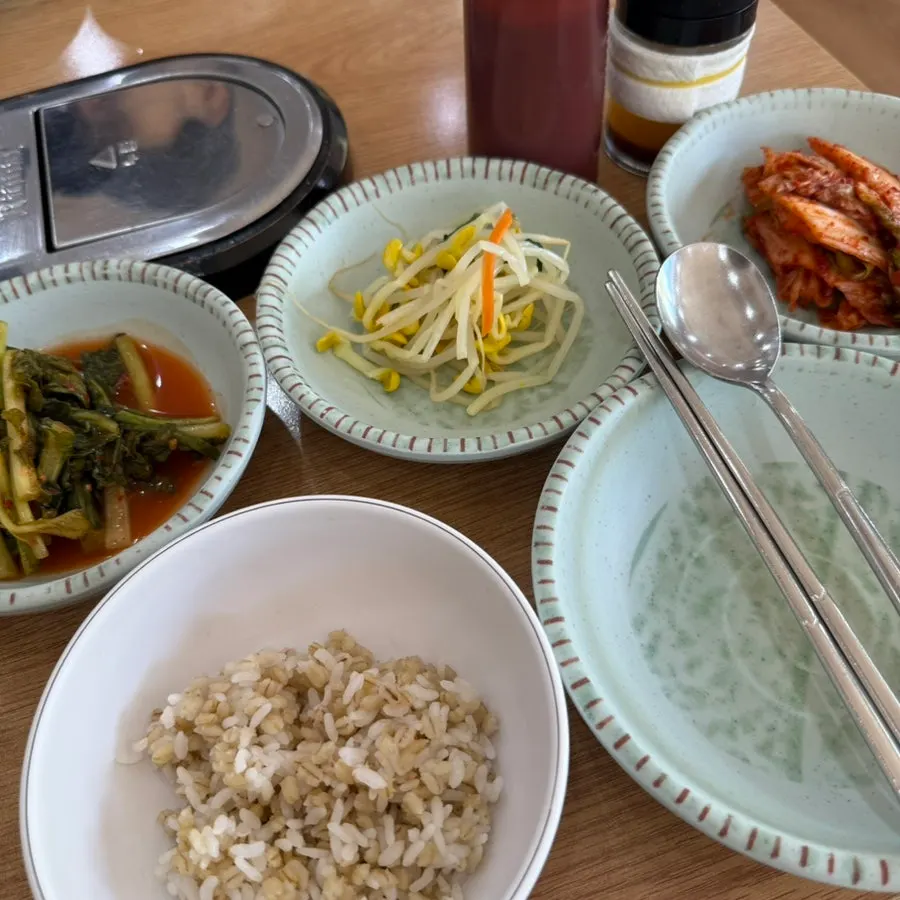 Yeolmu kimchi and seasoning sauce for mixing into barley bibimbap