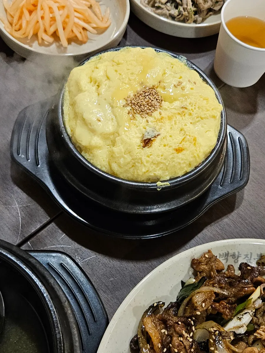 Soft steamed egg ordered as an extra side