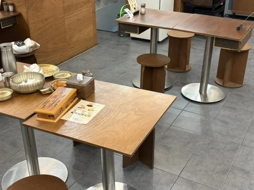 Reclined hall seating at Baekok Myeongdong