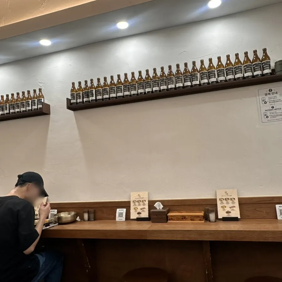 Neat, clean interior of Baekok Myeongdong