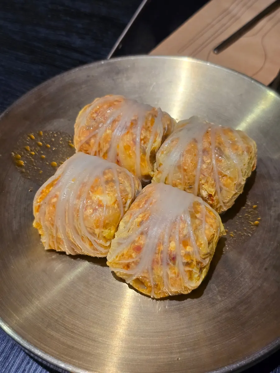 Cabbage mandu wrapped in cabbage at Baekok Yongsan
